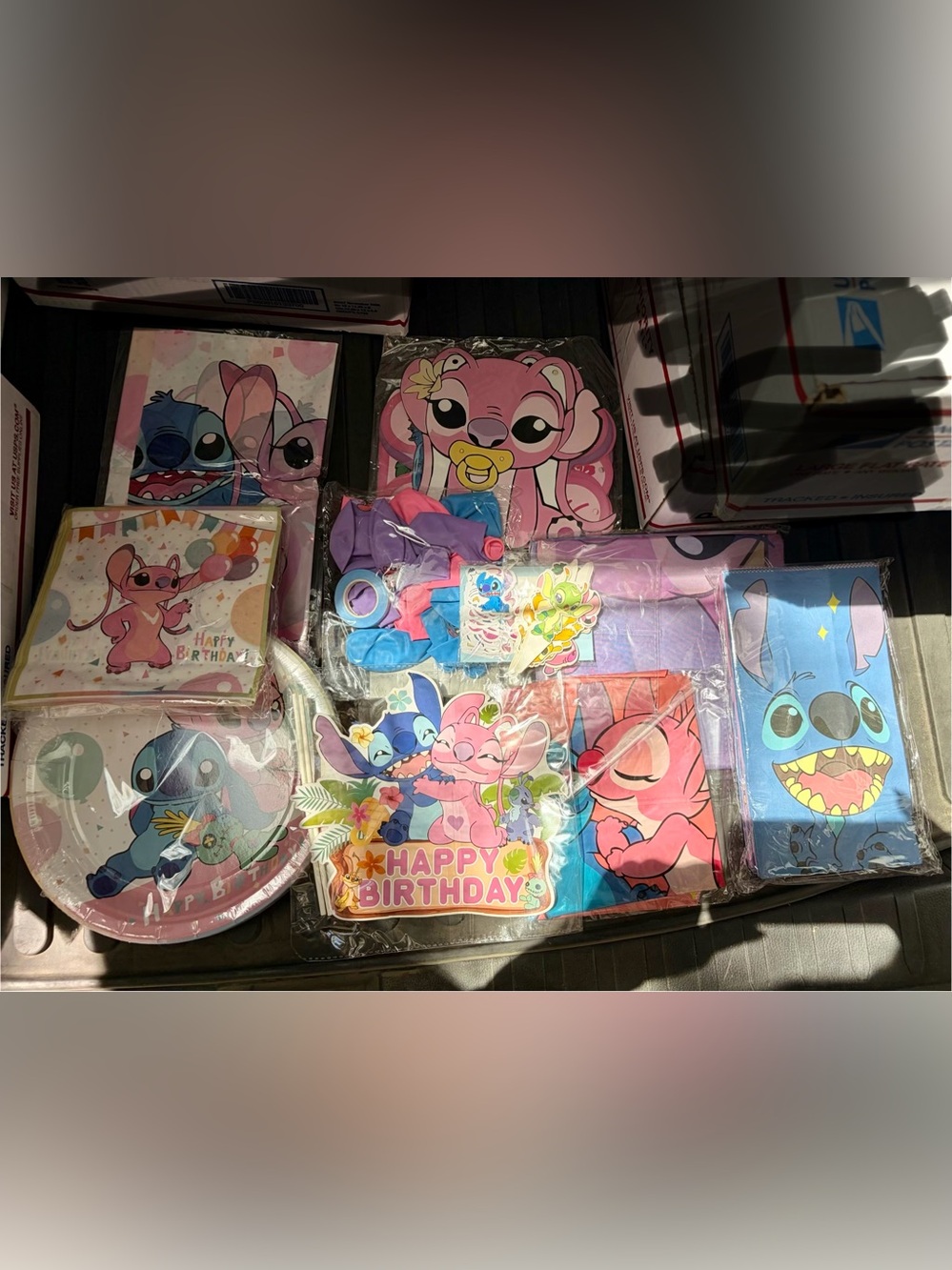 Disney Pink & Blue Stitch and Angel Birthday Party Pack